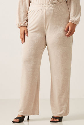 Floral Jacquard Wide Leg Pants with Elasticated Waist-mxwomen-clothing-plussizeclothing-pantsandleggings-pants-2