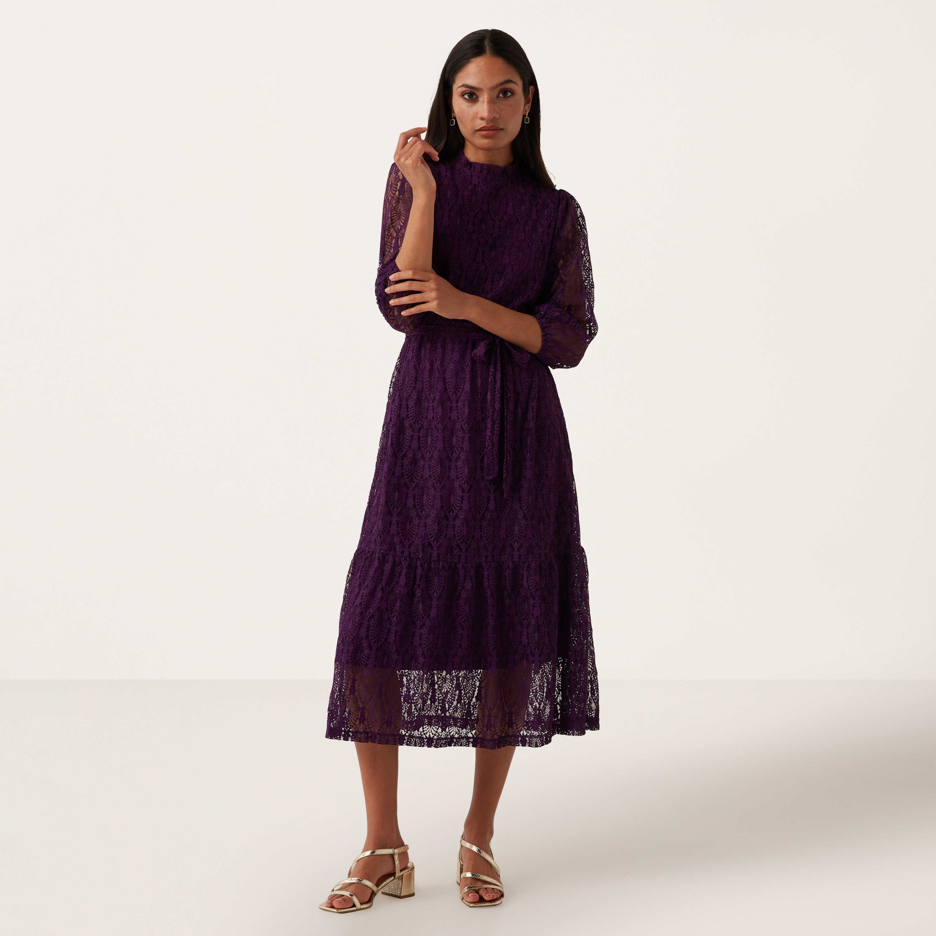 Purple hotsell lace dress