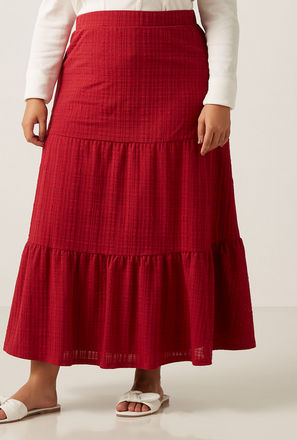 Textured Tiered Skirt-mxwomen-clothing-plussizeclothing-skirts-maxi-3