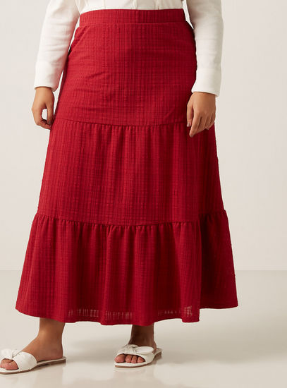 Textured Tiered Skirt-Maxi-image-0