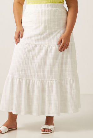 Textured Tiered Skirt-mxwomen-clothing-plussizeclothing-skirts-maxi-1