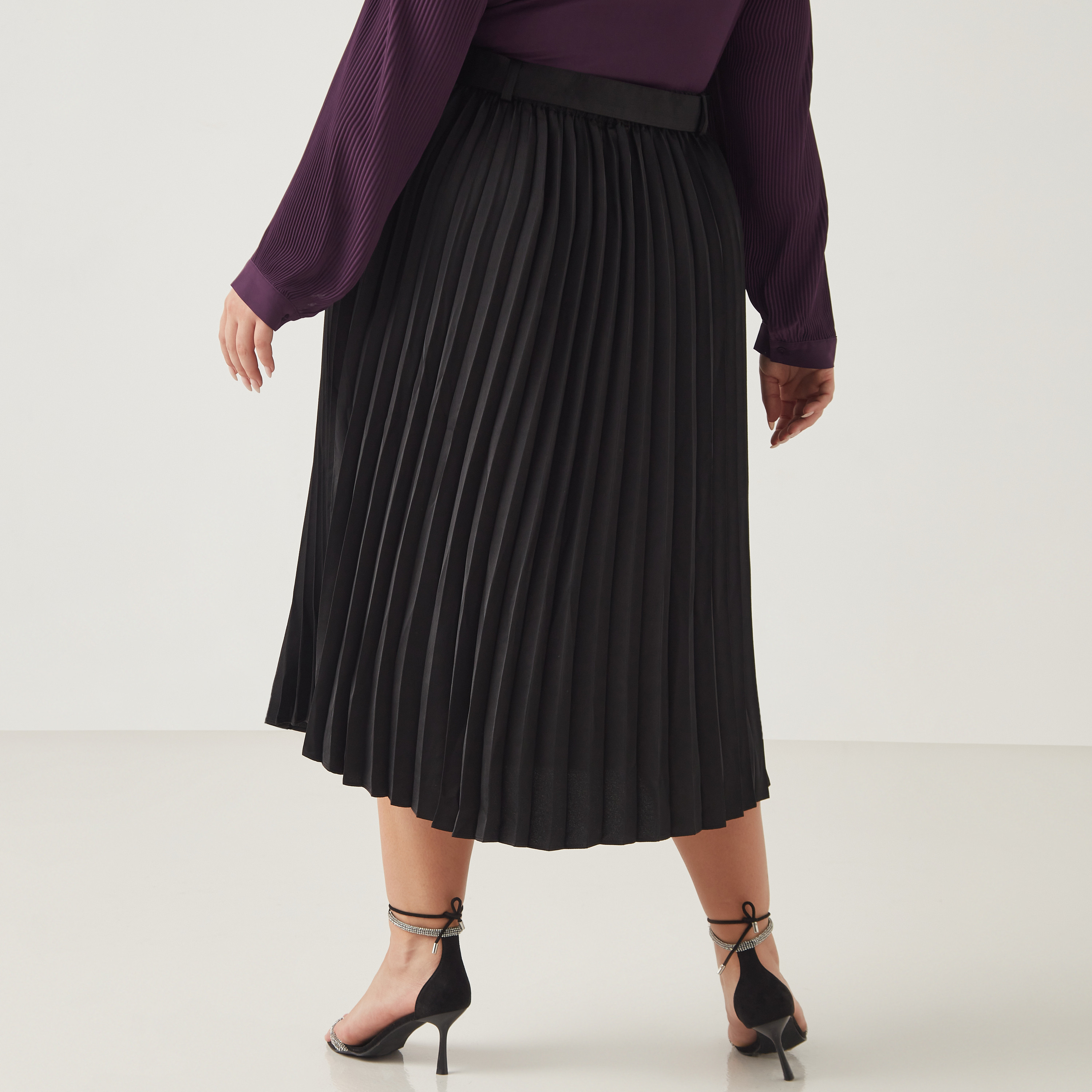 ●FLARE UP● Pleats Midi Skirt FL243Black FL-243_Black Pleats Midi Skirt (FL-243_Black) - FLAREUP | 60% - Asian