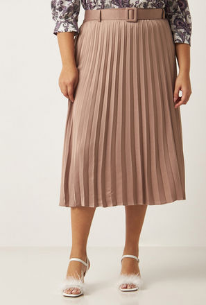 Pleated Skirt with Belt