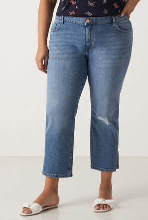 بنطلون جينز قصير ممزق بقصة سليم-mxwomen-clothing-plussizeclothing-jeansandjeggings-jeans-1