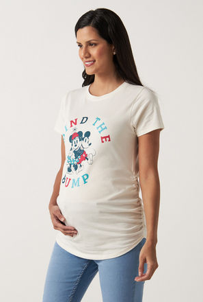 Minnie Mouse Print Maternity T-shirt with Short Sleeves and Round Neck-mxwomen-clothing-maternityclothing-topsandtshirts-0