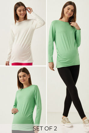 Pack of 2 - Plain Maternity T-shirt-mxwomen-clothing-maternityclothing-topsandtshirts-2