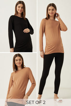 Pack of 2 - Plain Maternity T-shirt-mxwomen-clothing-maternityclothing-topsandtshirts-3