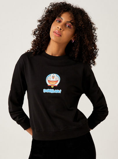 Doremon Print Sweatshirt-Hoodies & Sweatshirts-image-0