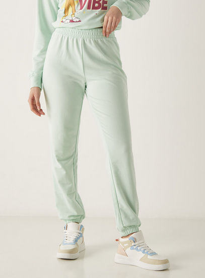 Printed Mid-Rise Joggers with Elasticized Waistband