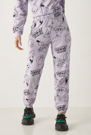All-Over Looney Tunes Print Joggers with Elasticated Waistband