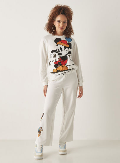Mickey Mouse Print Sweatshirt with Crew Neck and Long Sleeves-Hoodies & Sweatshirts-image-1