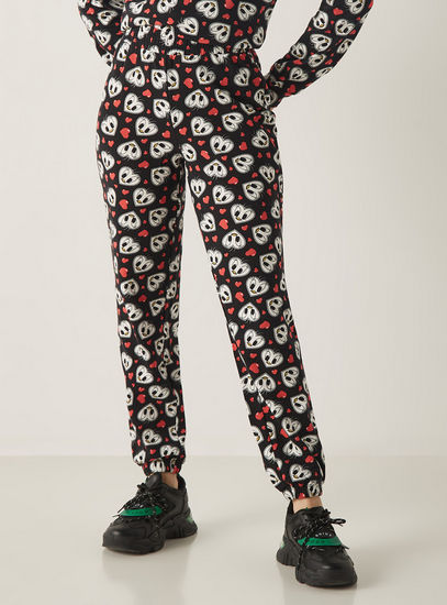All-Over Tweety Print Mid-Rise Joggers with Elasticated Waistband-Joggers-image-0