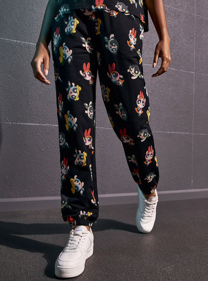 All-Over Powerpuff Girls Print Joggers-Joggers-image-0