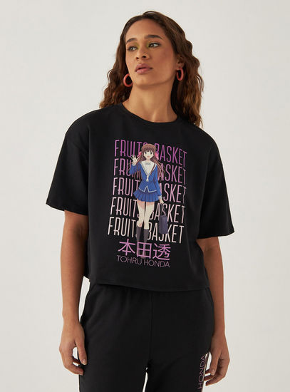 Fruit Basket Print Boxy T-shirt-T-shirts & Vests-image-0