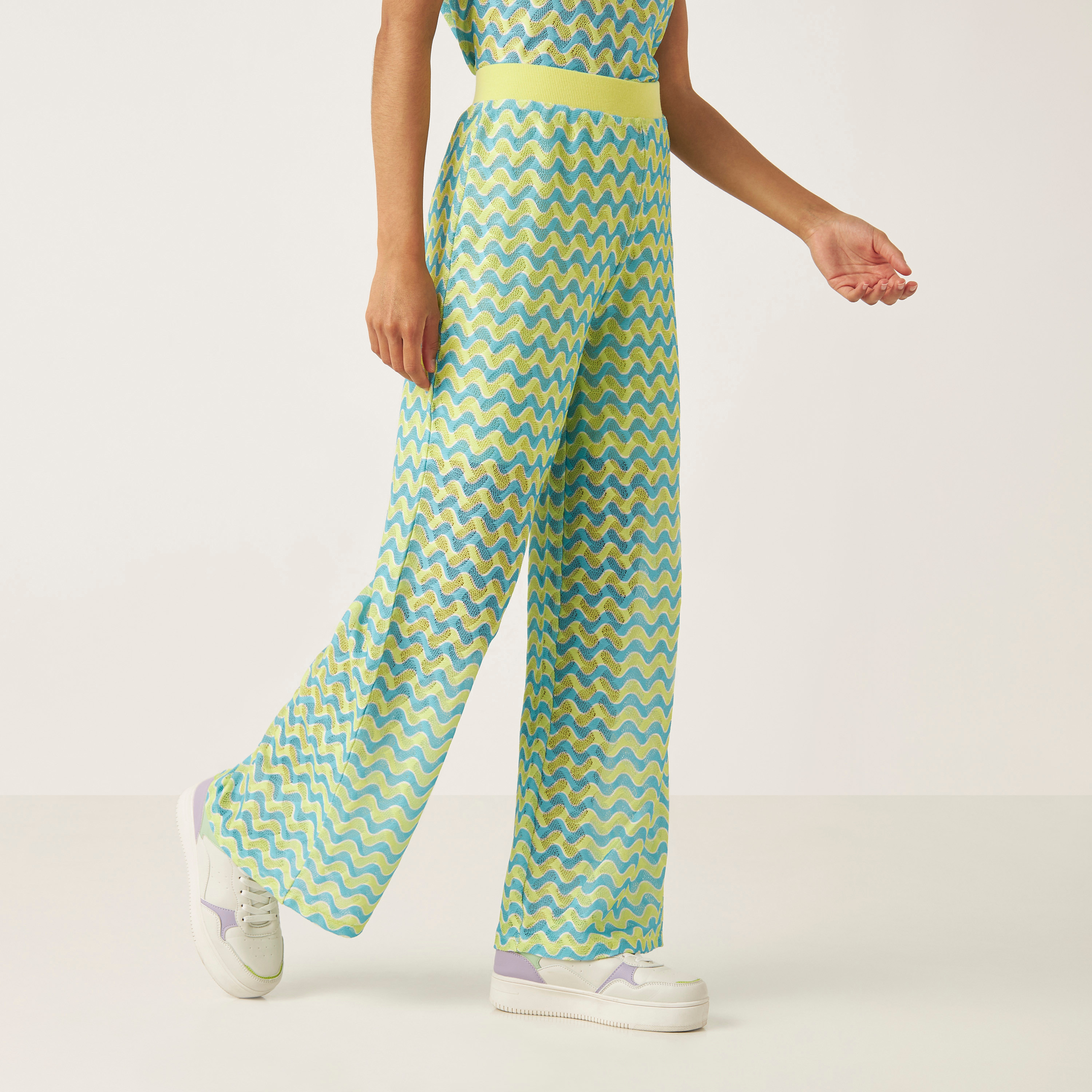 安い割引 Wide Texture Jacquard All-Over Shop Leg UAE Max | Online Pants パンツ