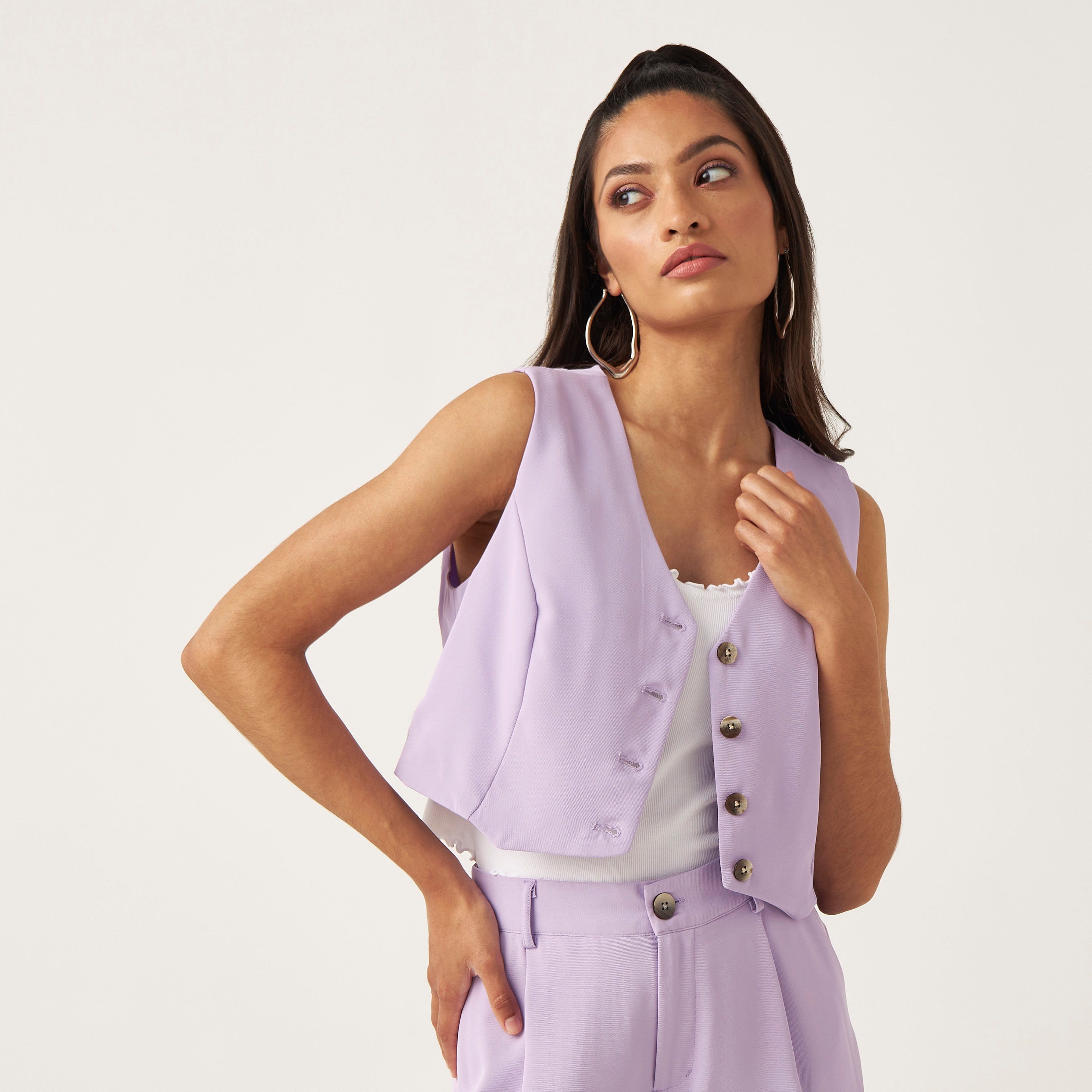 Purple clearance sleeveless jacket