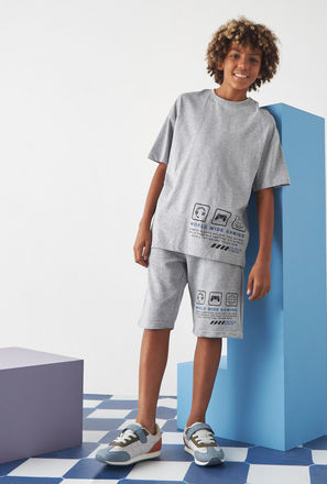Printed T-shirt and Shorts Set-mxkids-boyseighttosixteenyrs-clothing-sets-0