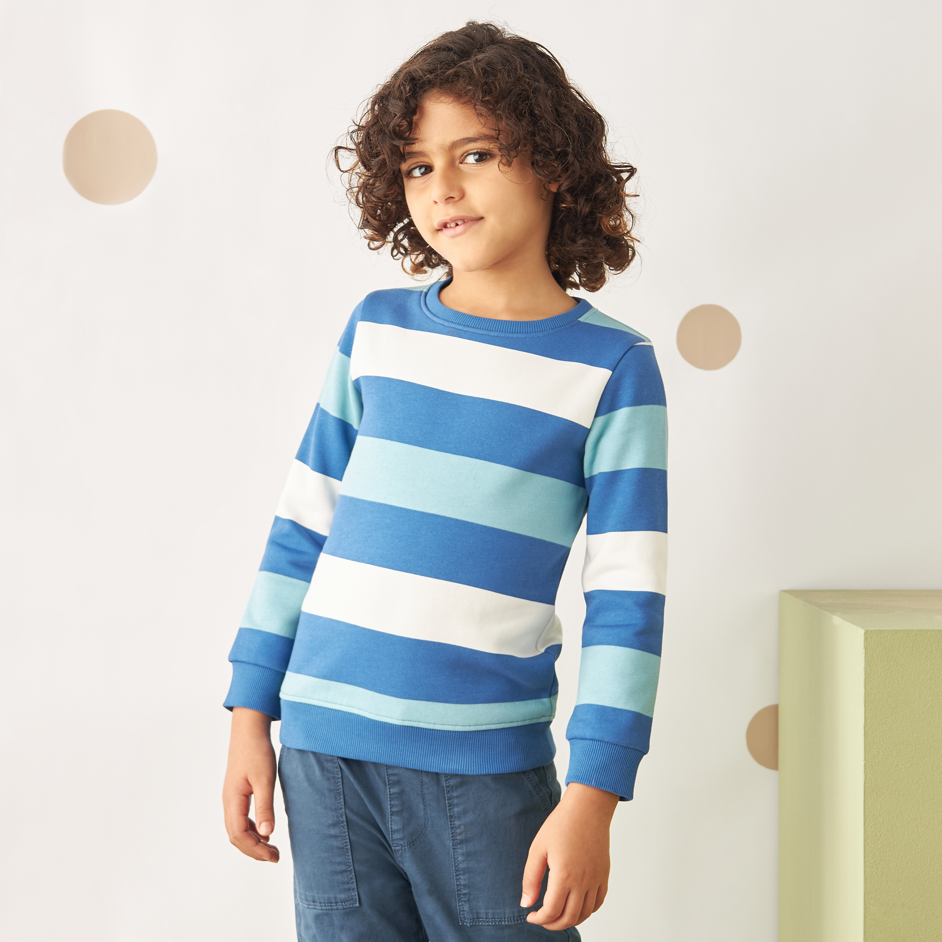 Sweatshirt with stripes store on sleeves