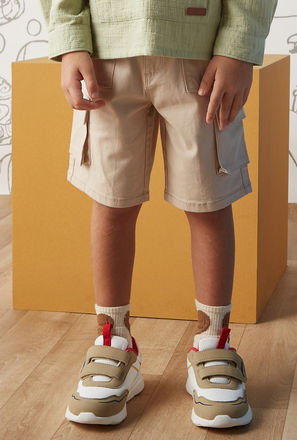 Plain Twill Cotton Cargo Shorts-mxkids-boystwotoeightyrs-clothing-bottoms-shorts-1