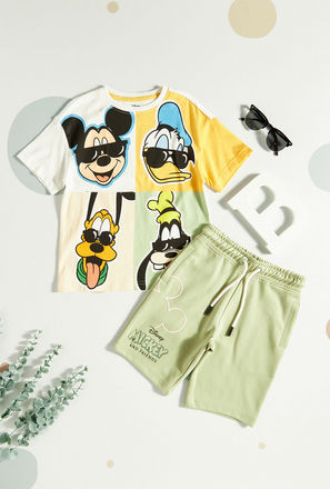Mickey Mouse and Friends Print Cotton T-shirt and Shorts Set-mxkids-boystwotoeightyrs-clothing-character-setsandoutfits-0