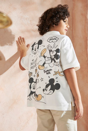 Mickey Mouse Print Cotton Polo T-shirt-mxkids-boystwotoeightyrs-clothing-character-topsandtshirts-2