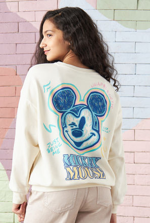 Mickey Mouse Print Sweatshirt-mxkids-girlseighttosixteenyrs-clothing-character-hoodiesandsweatshirts-0