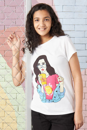 Girl Graphic Print T-shirt-mxkids-girlseighttosixteenyrs-clothing-tops-tshirts-3