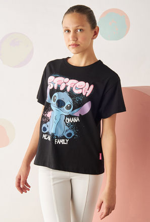 Stitch Graphic Print T-shirt-mxkids-girlseighttosixteenyrs-clothing-character-topsandtshirts-0