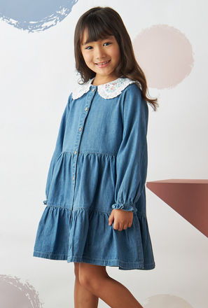 Embroidered Denim Tiered Dress-mxkids-girlstwotoeightyrs-clothing-dresses-casualdresses-1