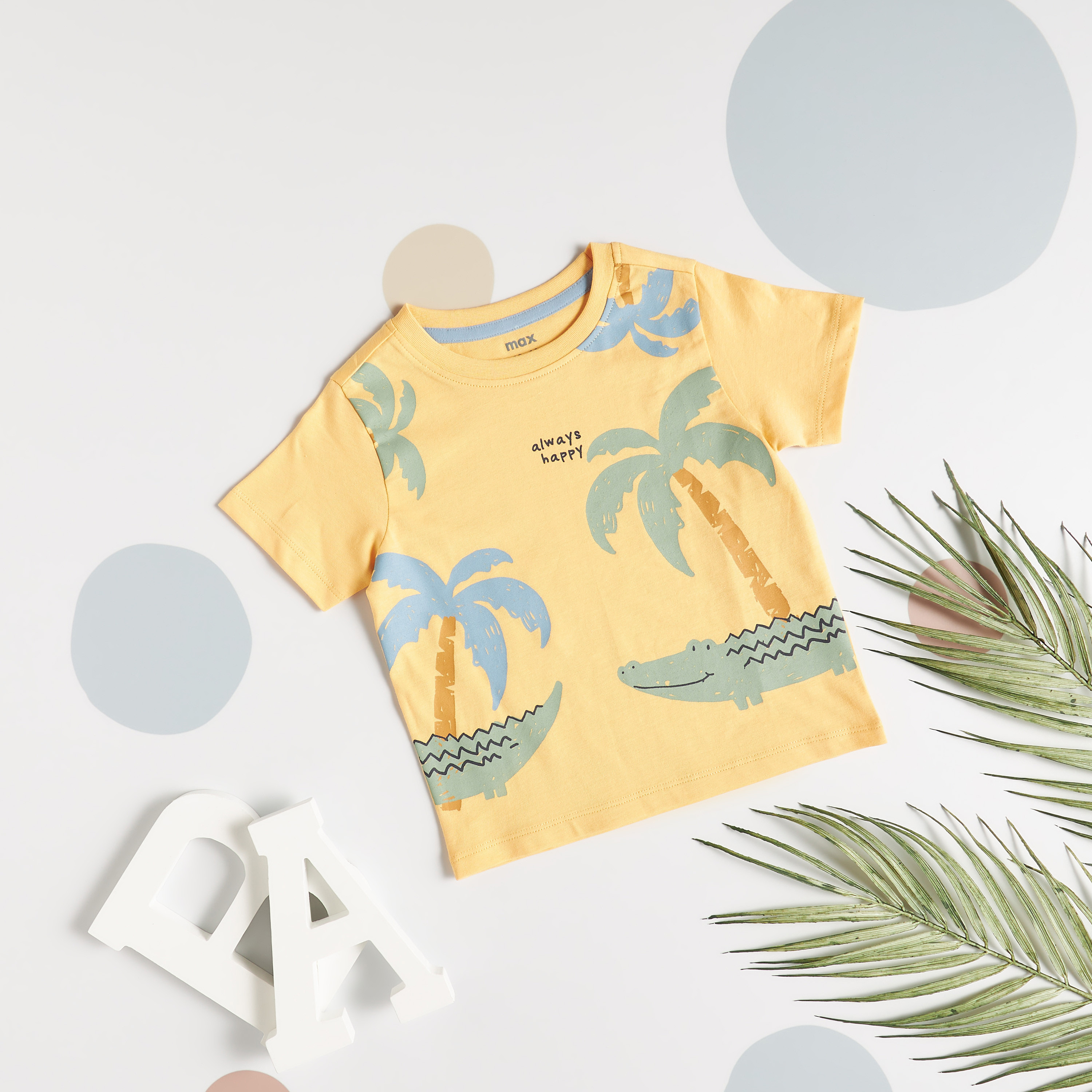 Shop Palm Tree Print Cotton T Shirt Online Max Oman