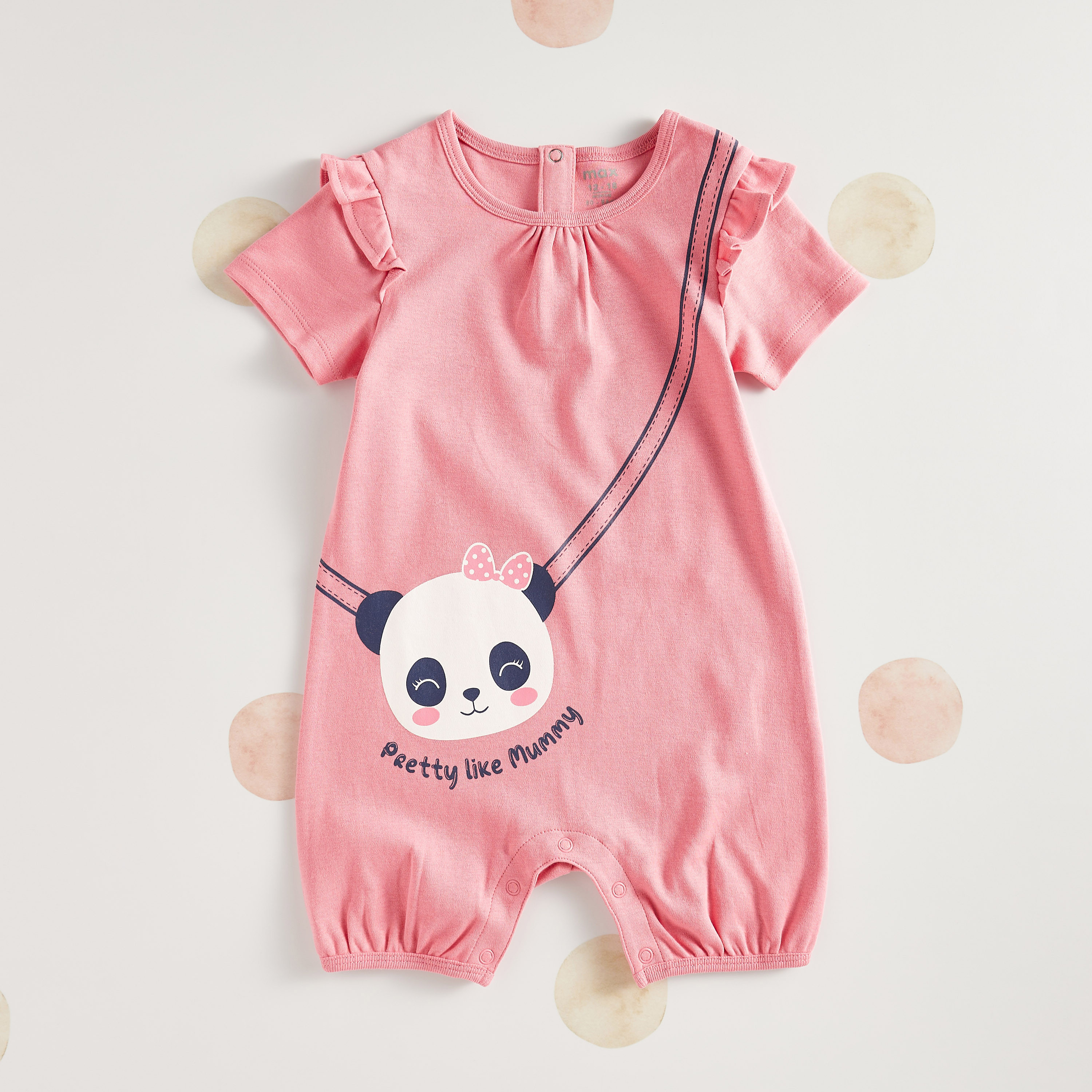 Shop Panda Print Cotton Sleepsuit and Romper Set Online Max Bahrain