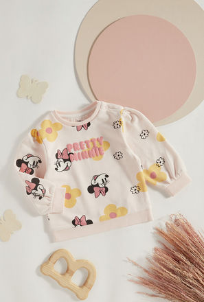 All-Over Minnie Mouse Print Sweatshirt-mxkids-babygirlzerototwoyrs-clothing-character-topsandtshirts-3