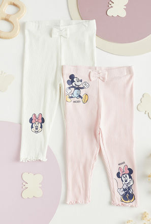 Pack of 2 - Minnie Mouse Printed Legging-mxkids-babygirlzerototwoyrs-clothing-character-bottoms-0