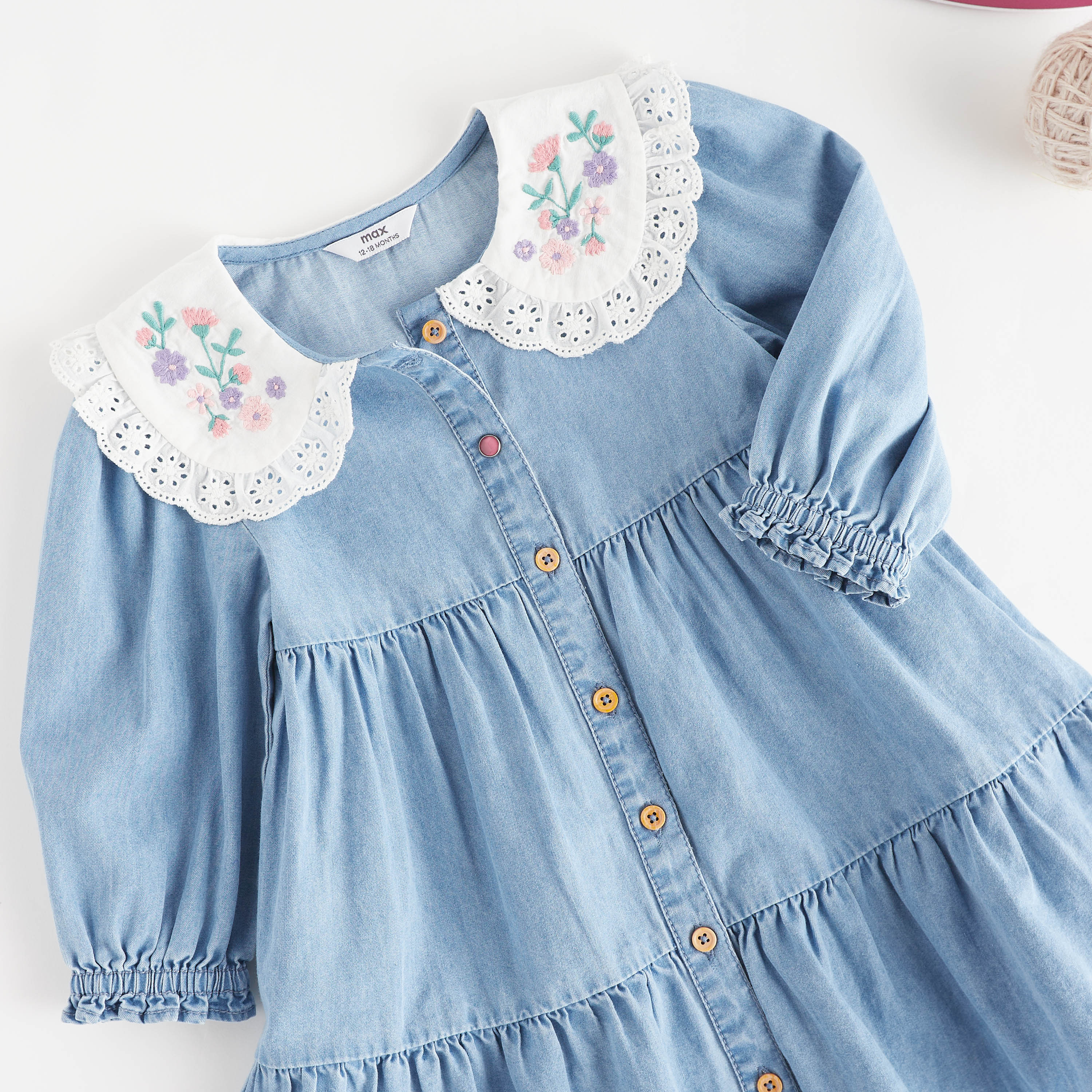 Embroidered denim dress zara best sale