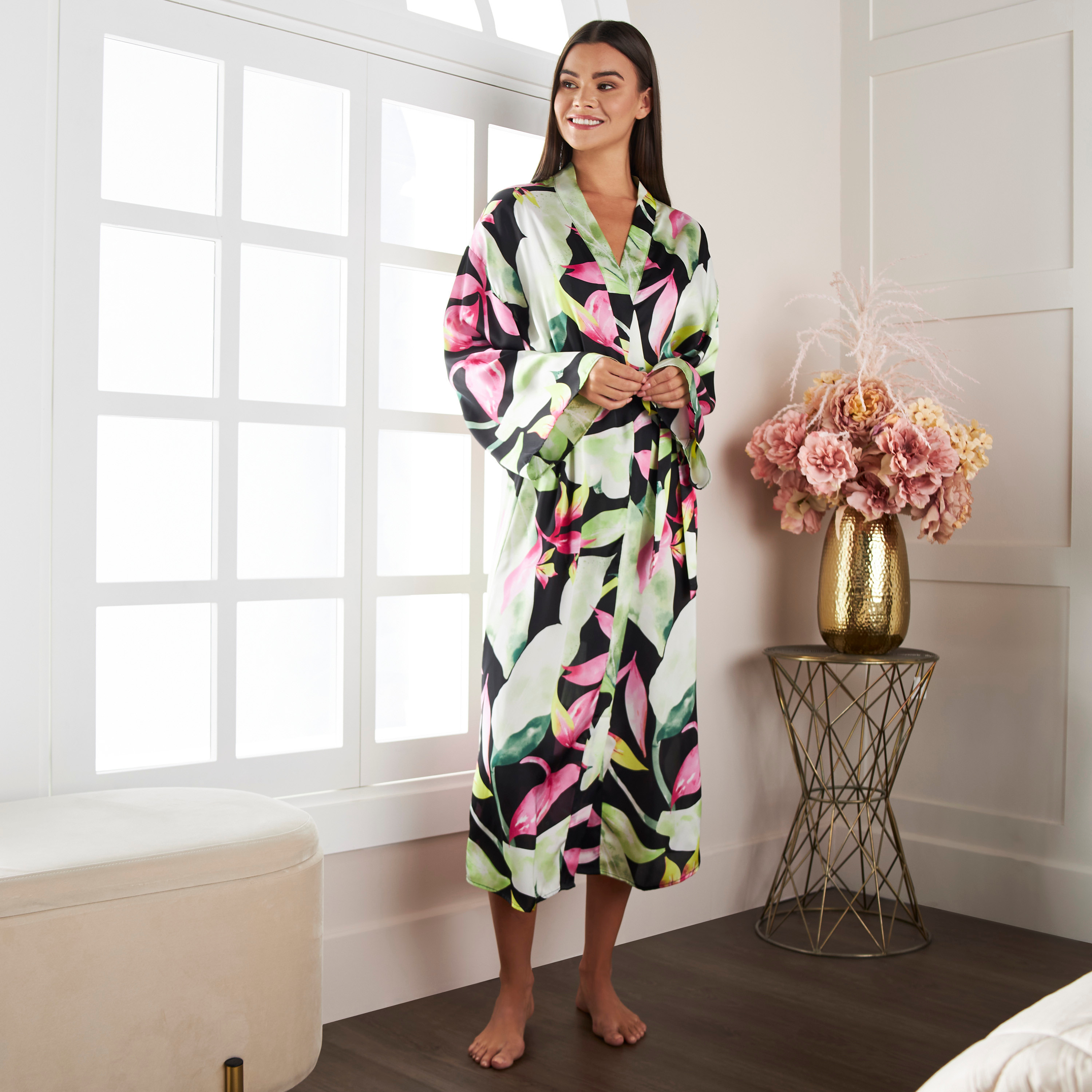 Floral night online robe