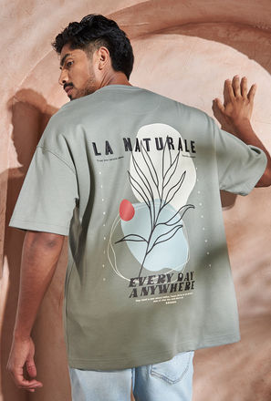 Botanical Print Oversized T-shirt-mxmen-clothing-tops-tshirts-0