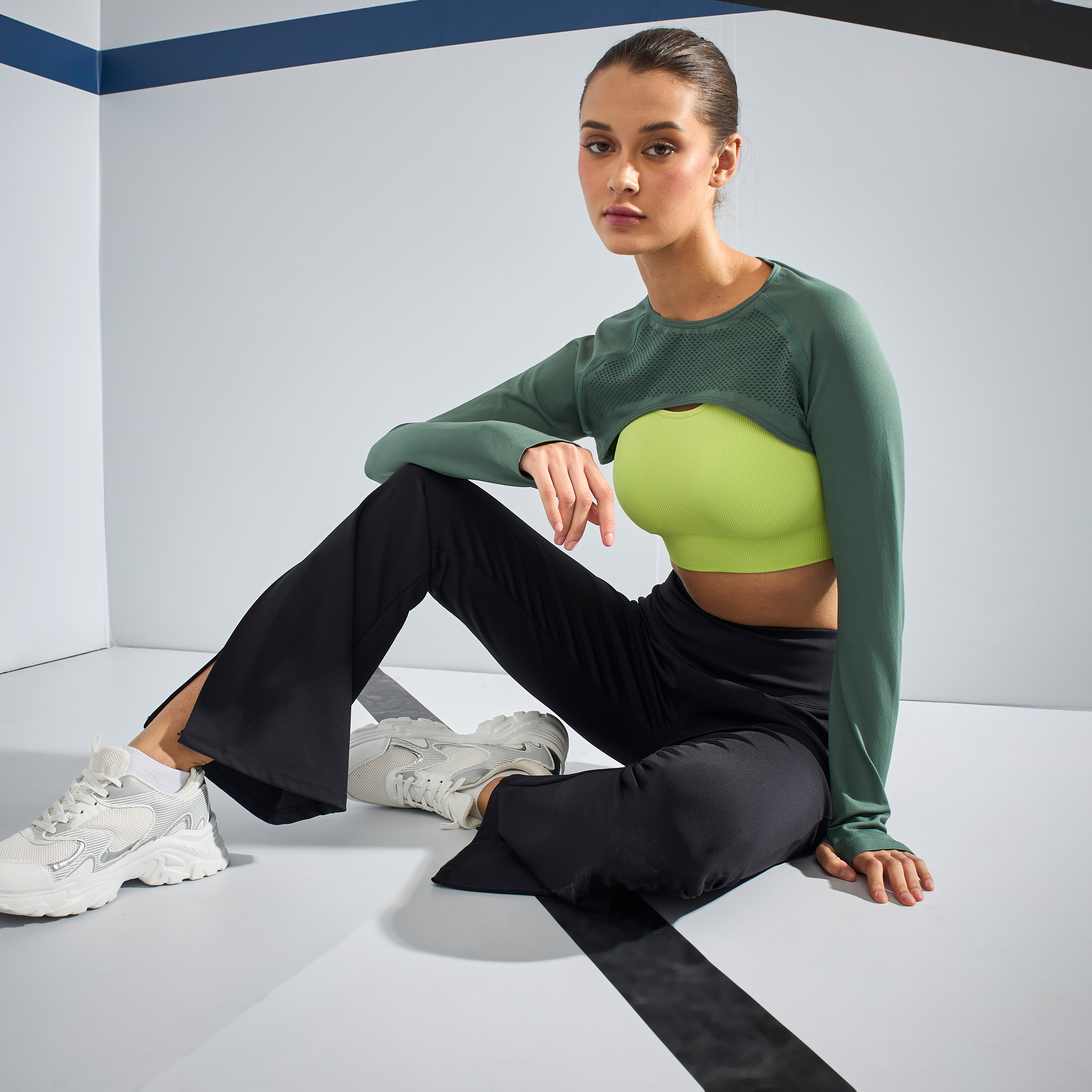 Shop Plain Arm Warmer Top with Long Sleeves Online | Max UAE