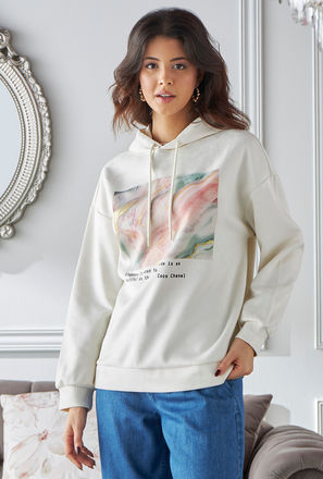 Graphic Print Suede Hooded Sweatshirt-mxwomen-clothing-hoodiesandsweatshirts-1