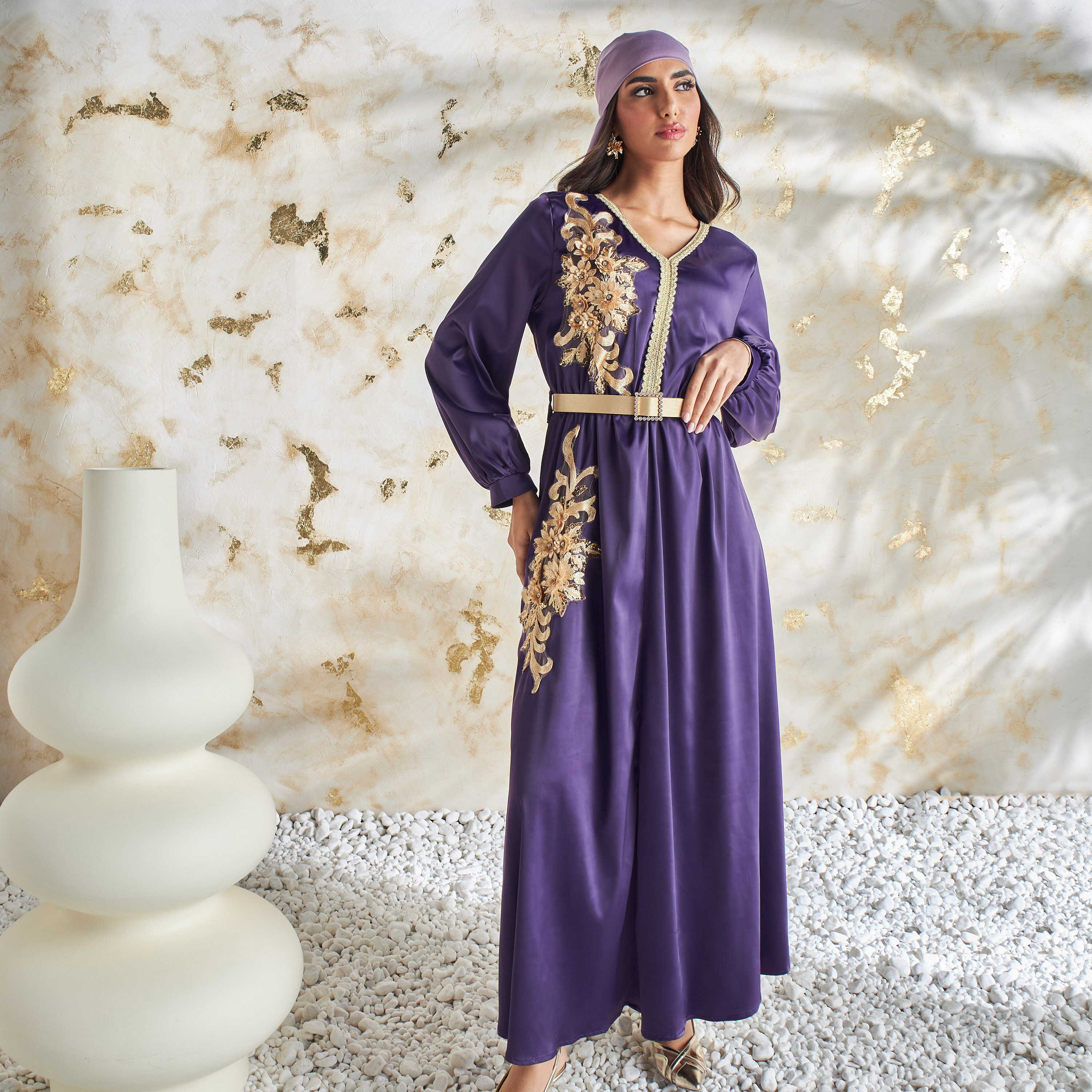 Shop Maxi Dress with Belt Online Max UAE