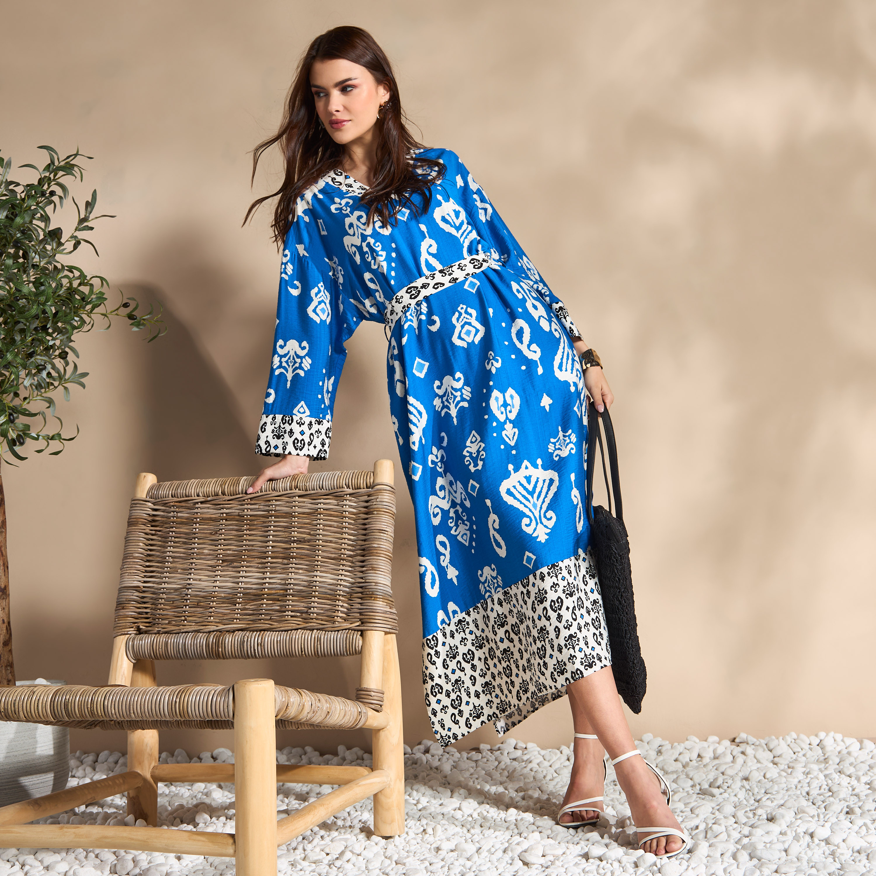 Makia 【 Mila Kaftan Dress W Women 】 ファッション レディースファッション トップス Tシャツ カットソー レディース Women Caftan Dress Solid - Vilebrequin x Ines de la
