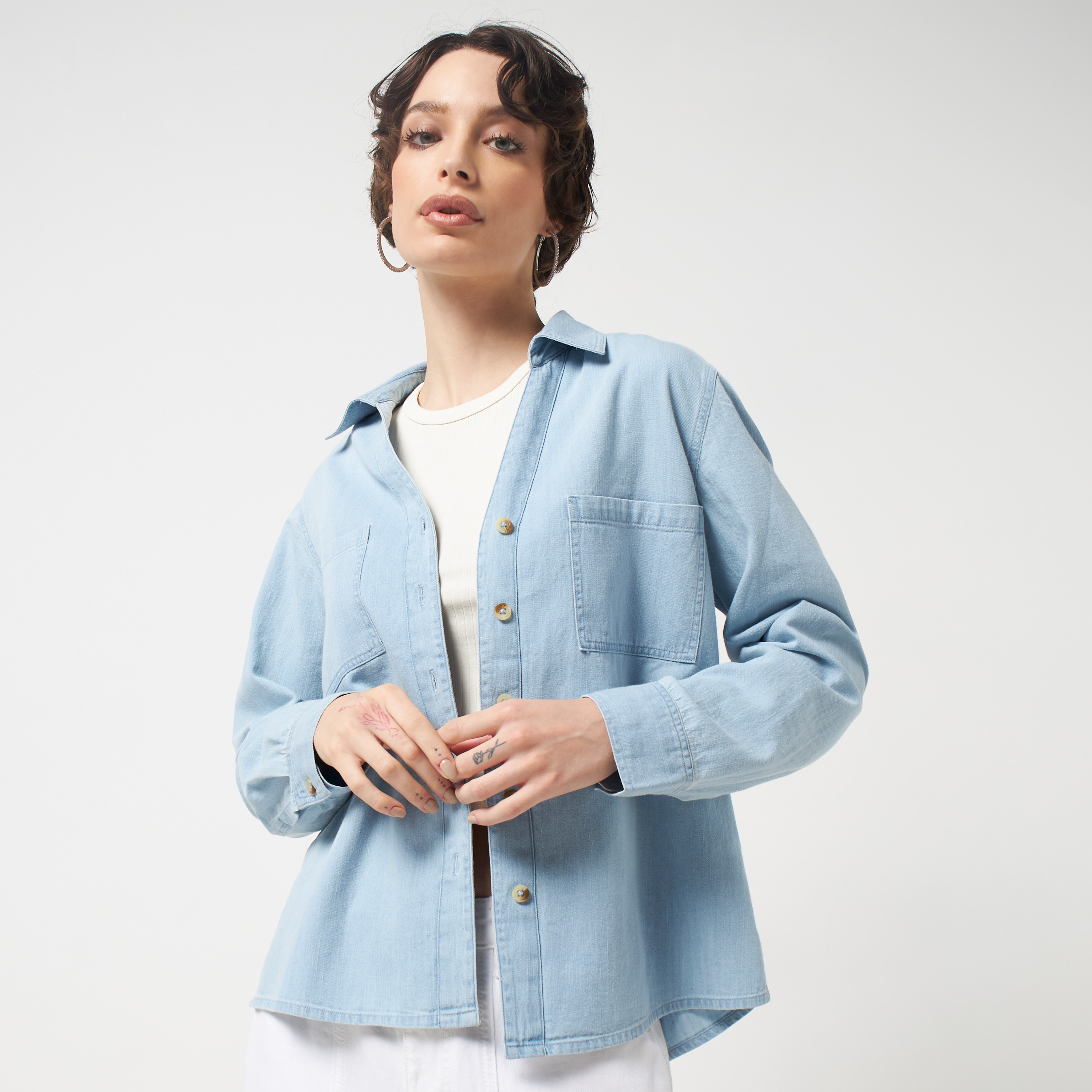 Plain hot sale jeans shirt