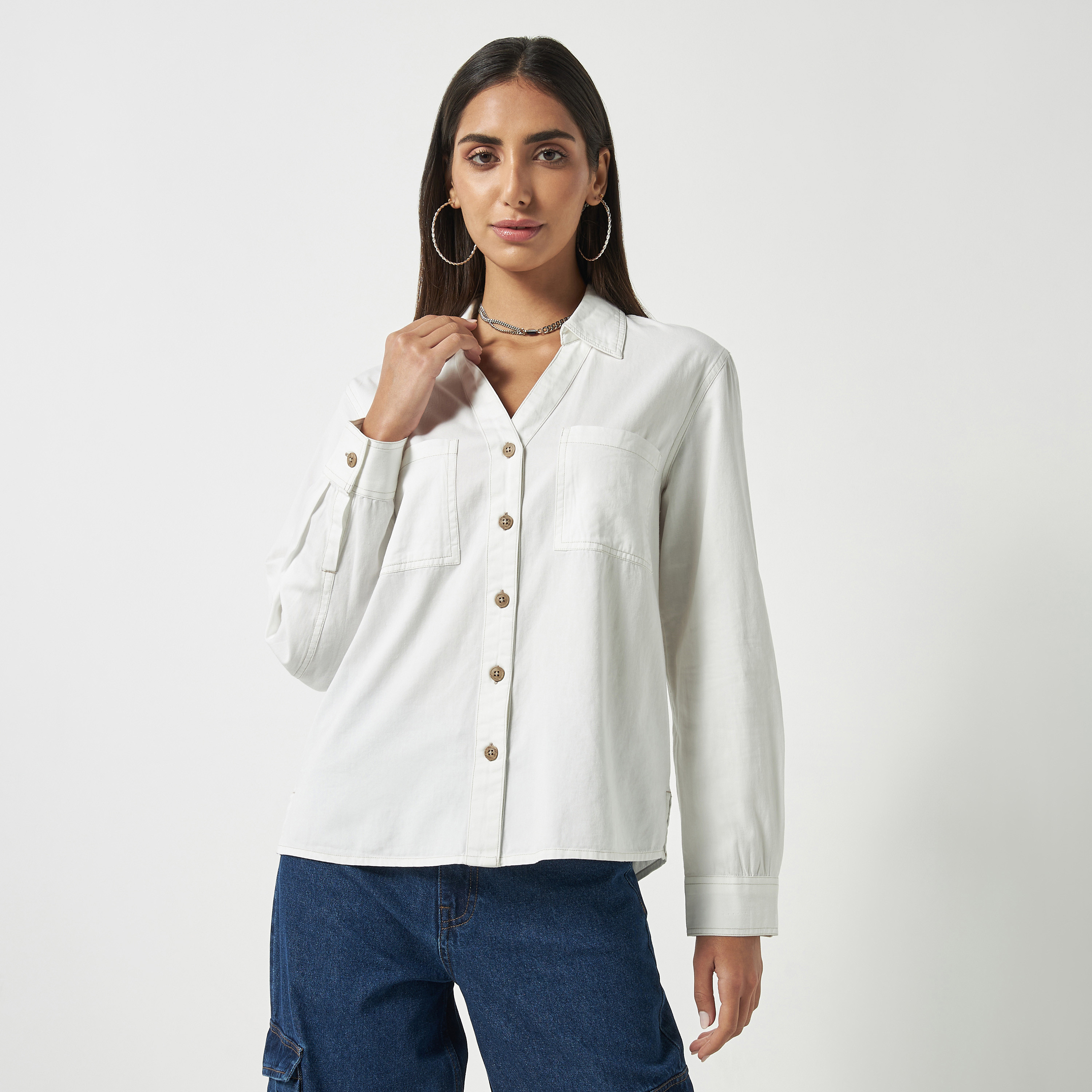 Plain hot sale jeans shirt