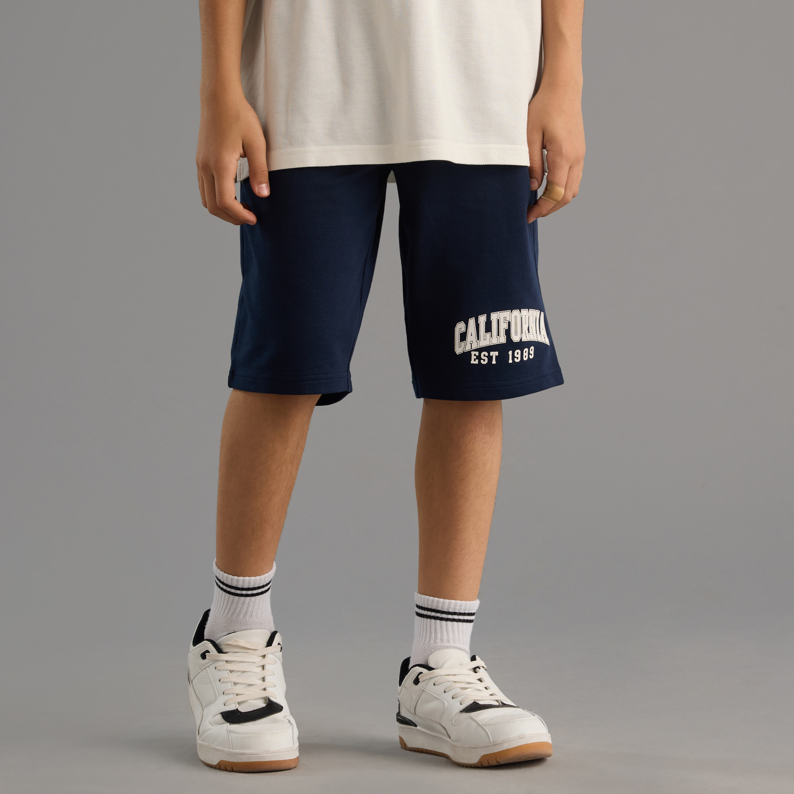 Shop California Print Cotton Polo T-shirt and Shorts Set