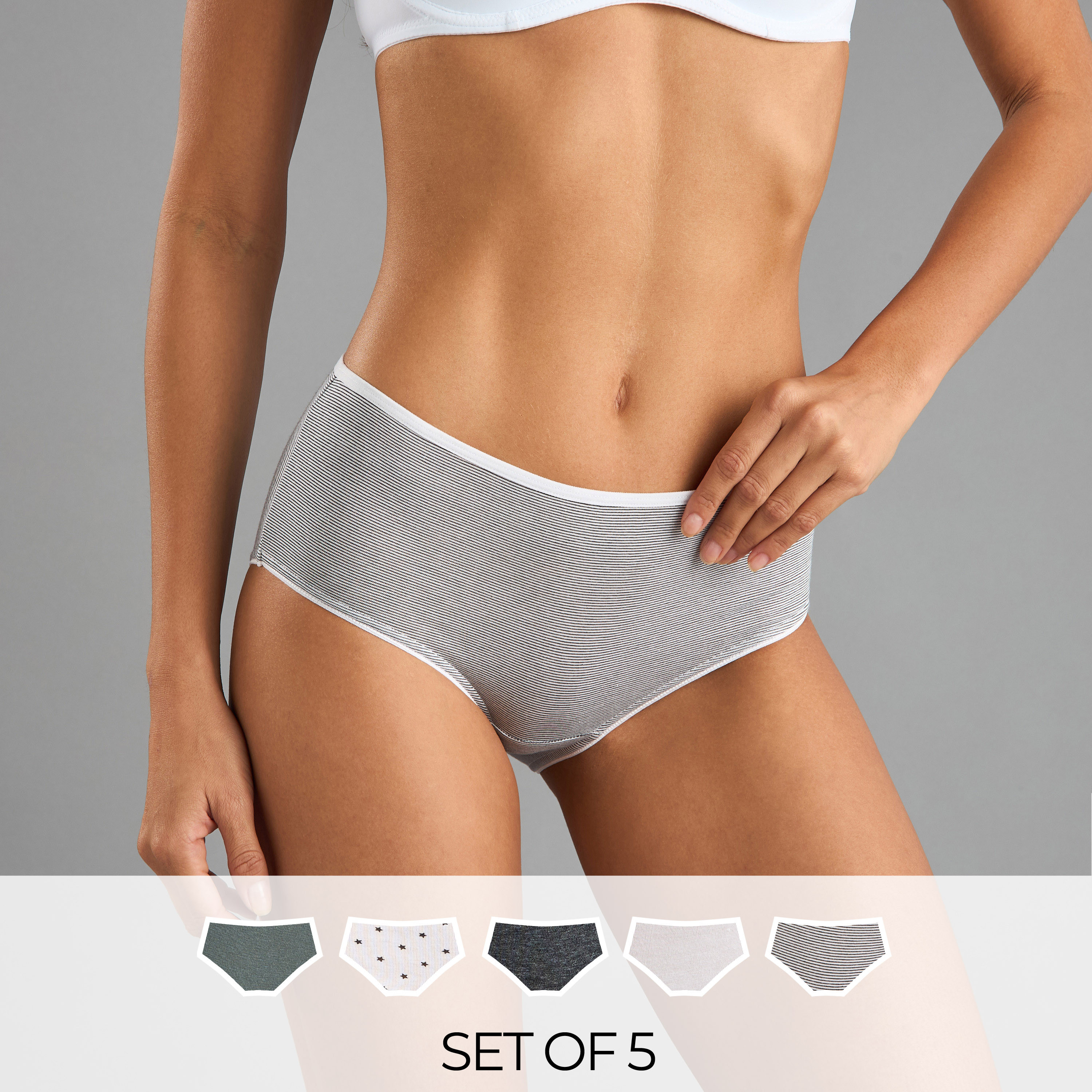 Pack of 5 - Assorted Midi Briefs