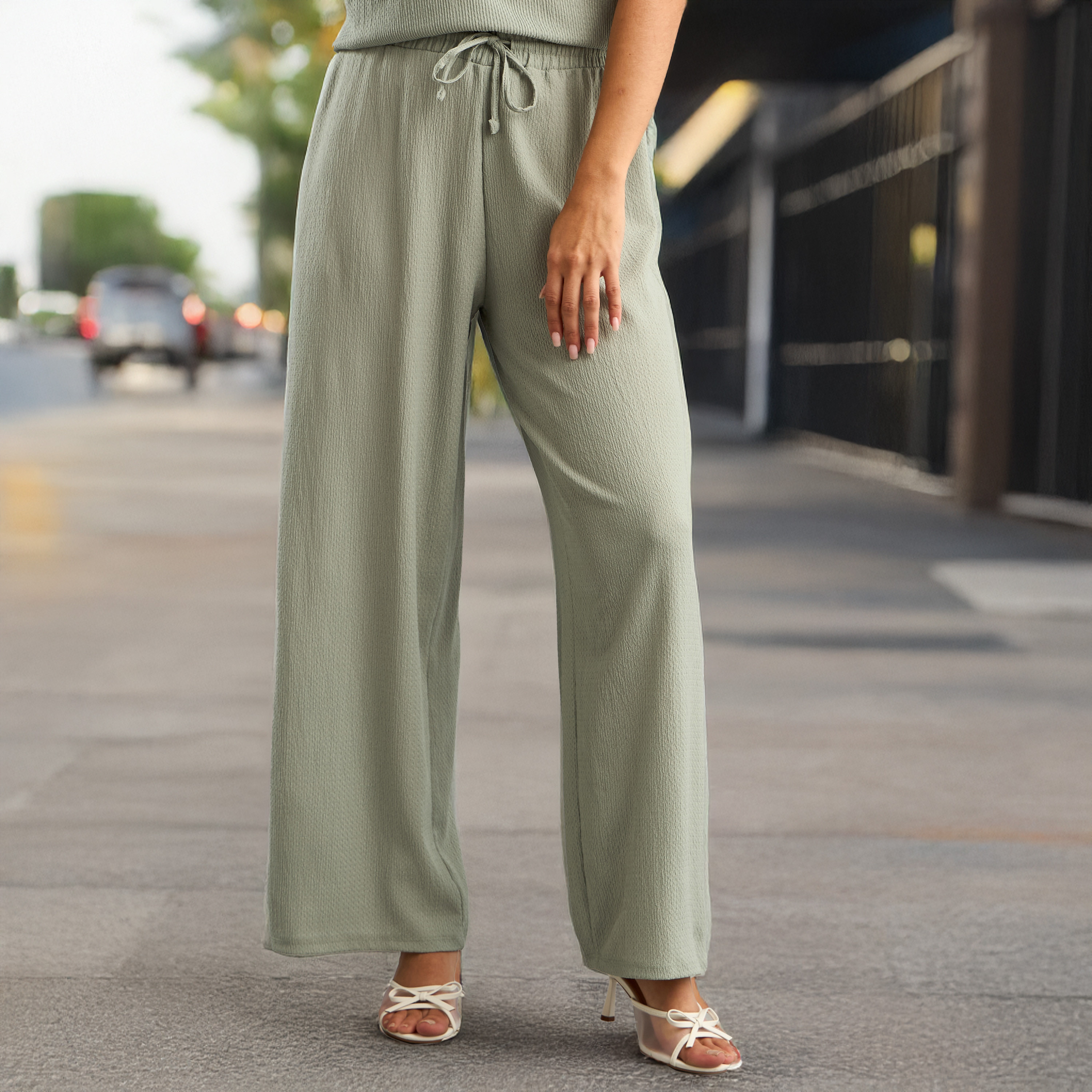 Shop Textured Wide Leg Pants Online | Max Egypt