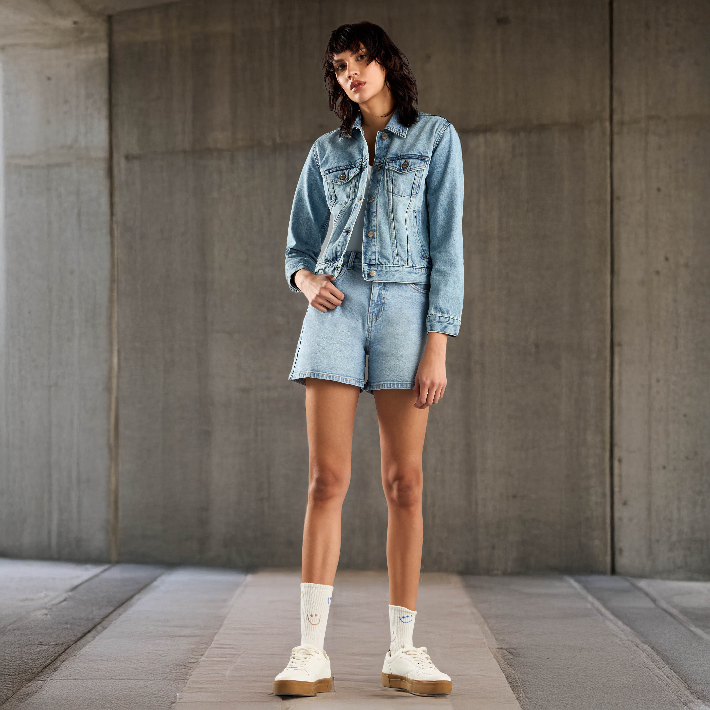 001 アウター SPORTMAX GANCE - Denim fitted jacket