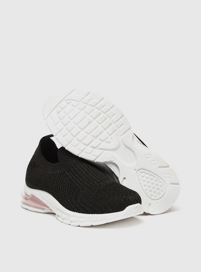 Textured Slip-On Sports Shoes with Pull Up Tabs