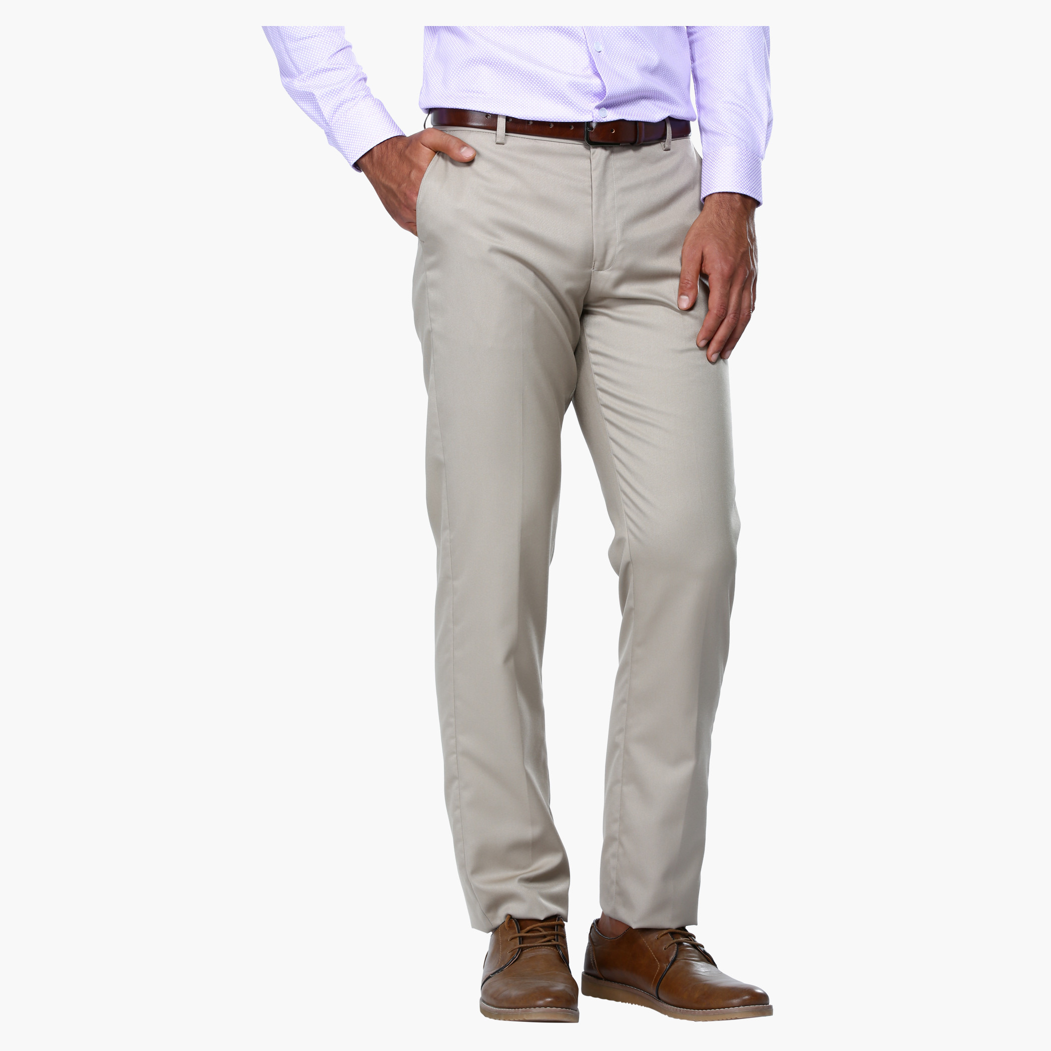 Shop Straight Fit Mid Rise Formal Trousers Online Max Bahrain