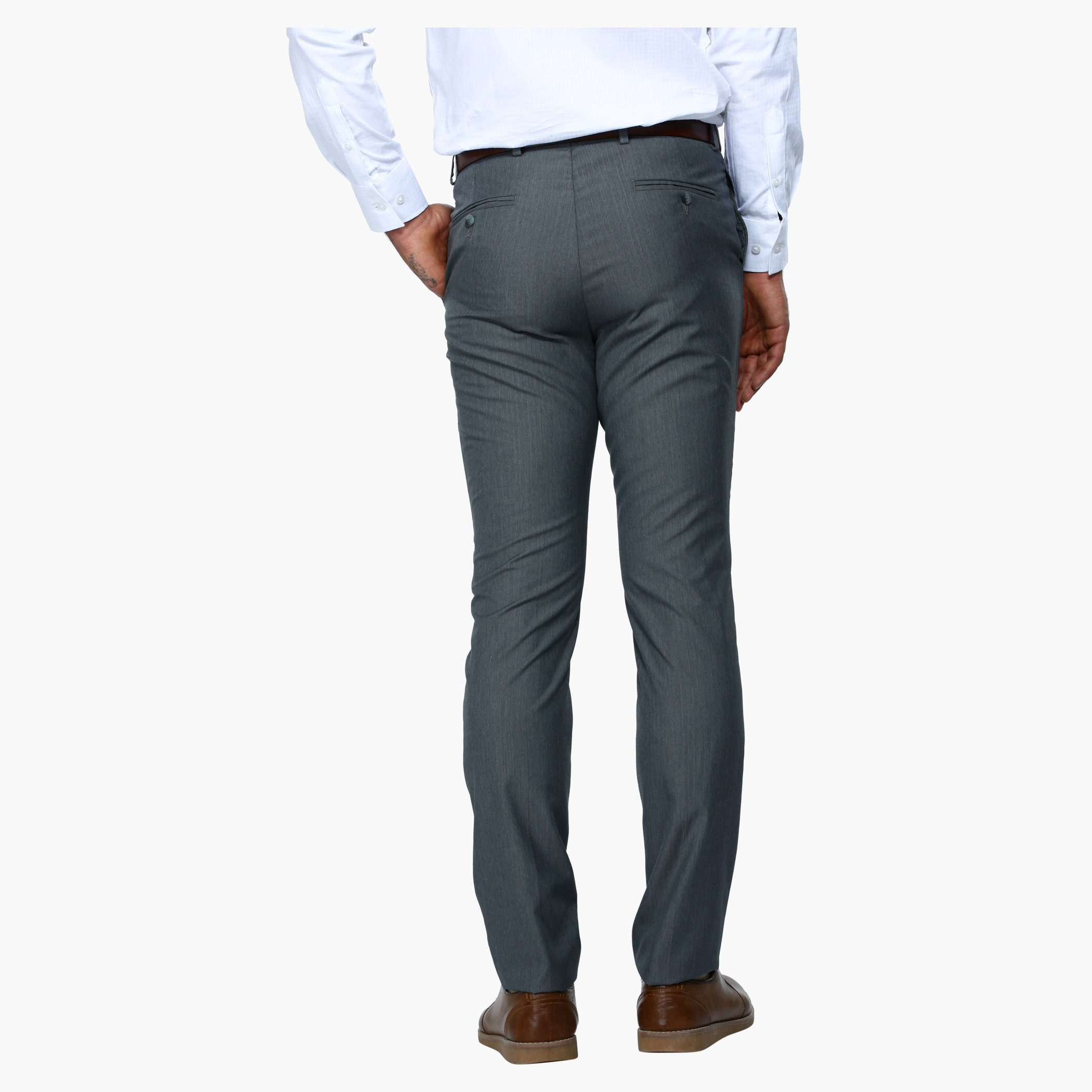 Buy MANCREW - Grey Polycotton Slim - Fit Men's Formal Pants ( Pack of 1 )  Online at Best Price in India - Snapdeal
