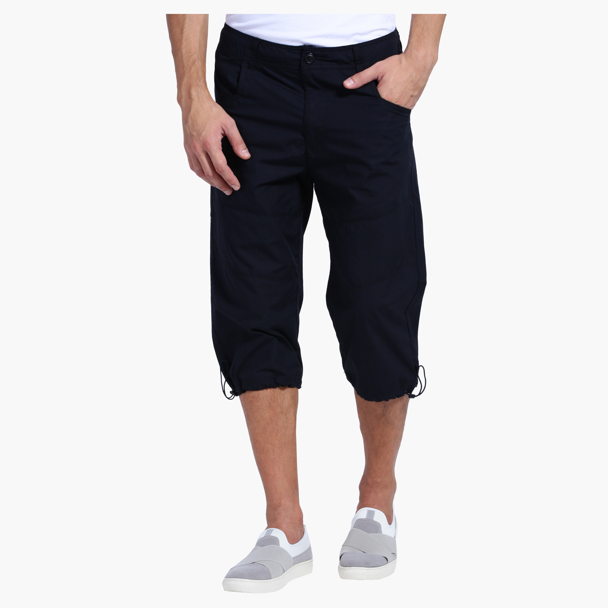 Shop Three Quarter Pants with Elasticised Hem Online | Max UAE